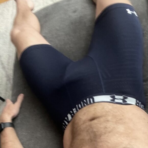 Under Armour Men’s HeatGear Sonic Compression Shorts Navy Blue White Size Medium - Picture 2 of 14